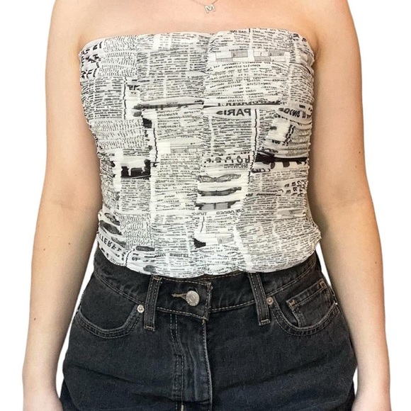 Zara Newspaper Corset Top - Picture 1 of 3